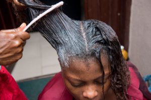 using hair relaxer